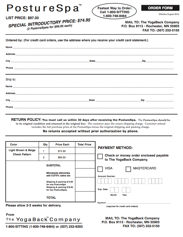 Order form